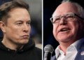 Musk regresa a Walz sobre la crítica de Tesla: ‘enorme idiota’