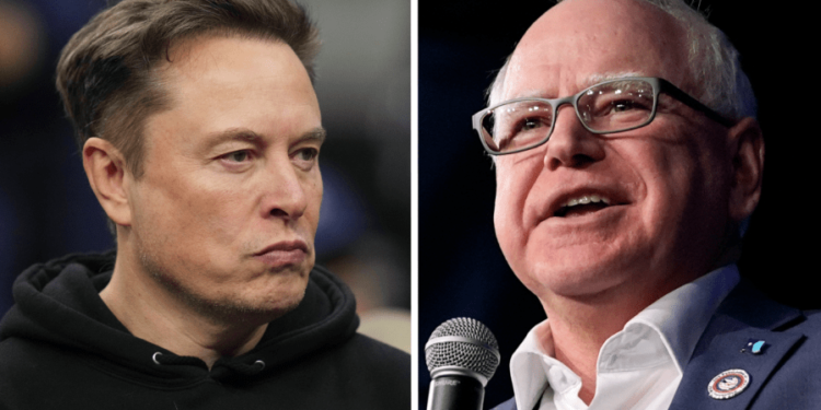 Musk regresa a Walz sobre la crítica de Tesla: ‘enorme idiota’