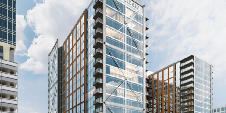 Trabajo en marcha en Raleigh Tower de 20 pisos