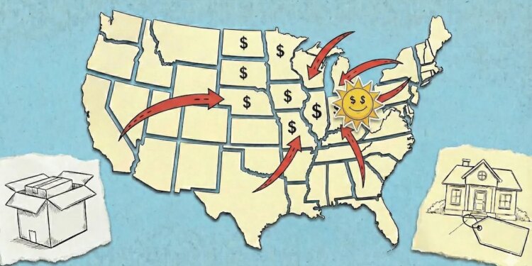 Los estadounidenses se mudan menos y prefieren las ciudades cercanas a las mudanzas de larga distancia
